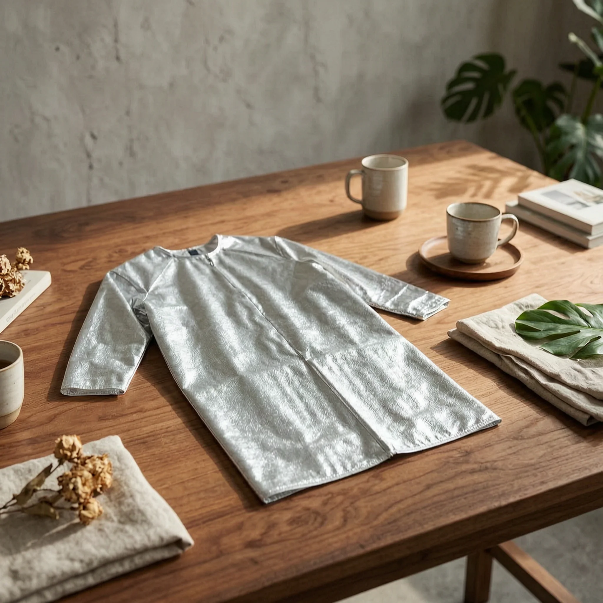 Aluminized Heat Resistant Apron Reflective Metalworking Apron with Sleeves Insulated Full Coverage for Foundry Workers, Forging