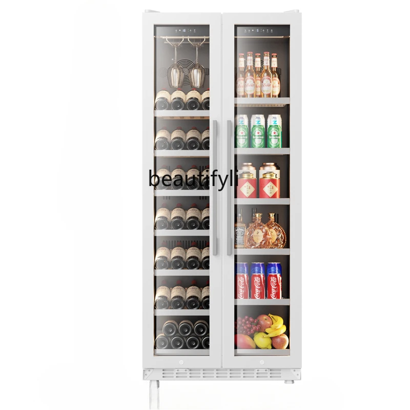 

Double door ultra-thin red wine cabinet, constant temperature wine cabinet, embedded ice bar, household refrigerator