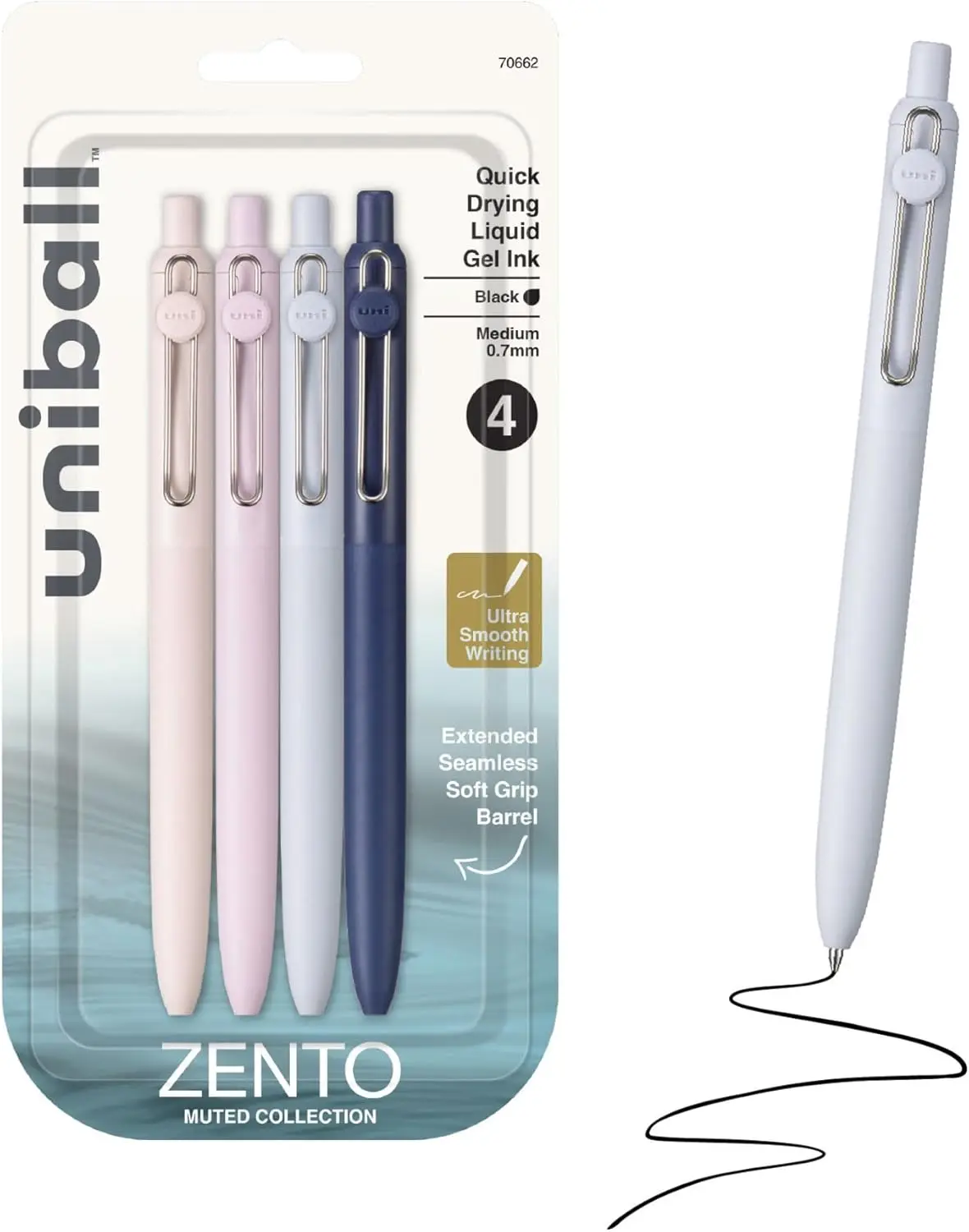

Gel Pens, 0.7mm Medium Point Black Ink Retractable Pens, Quick-Drying Smooth Writing for Journaling Office School, 4 Pack Muted