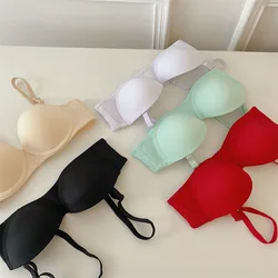 French Bra Women's Underwear Sexy Solid Color Brassiere Girls with Steel Rings Push Up Beautiful Back Female Sexy Lingerie