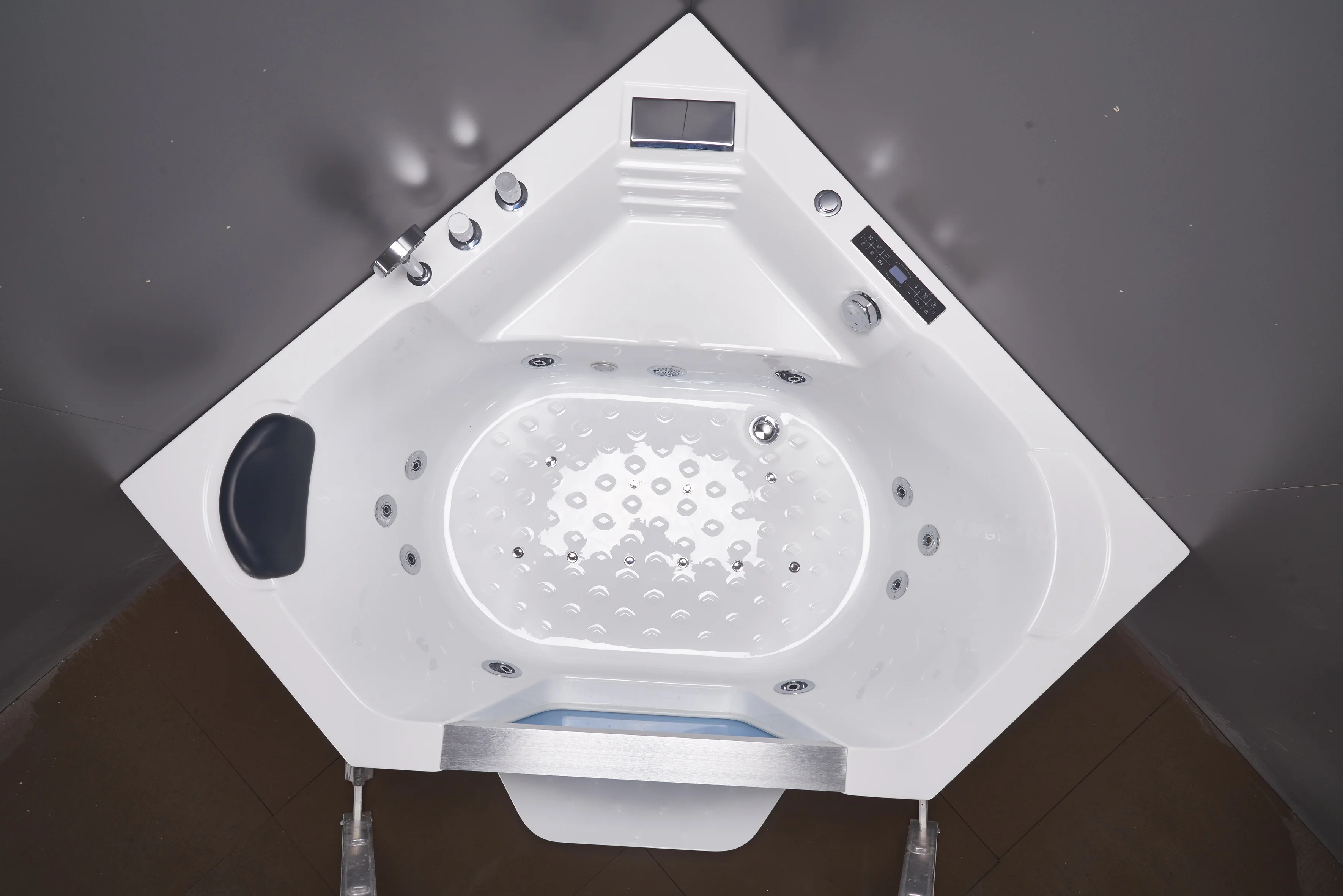 White Tempered Glass Quality Luxury Air Whirlpool Massage 2 Person Acrylic Bathtub with Seatpromote sales
