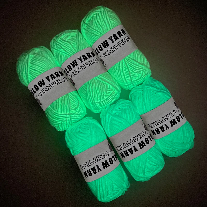 2mm 50g Functional Luminous Yarn Glow In The Dark Polyester Chunky Yarn For Sewing Handmade Knitted Accessories Knitting