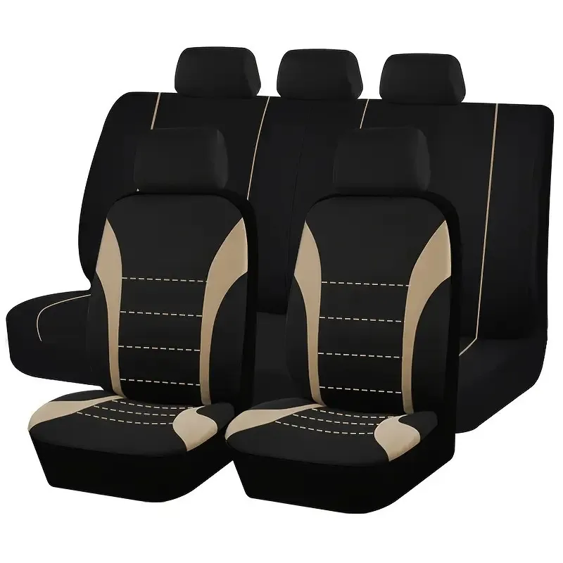 Universal 7 Colors Car New 5 Seats Cover Auto Car Seat Covers Ployester Cushion Full Set Front Rear For Sedans Seat Covers AT MT