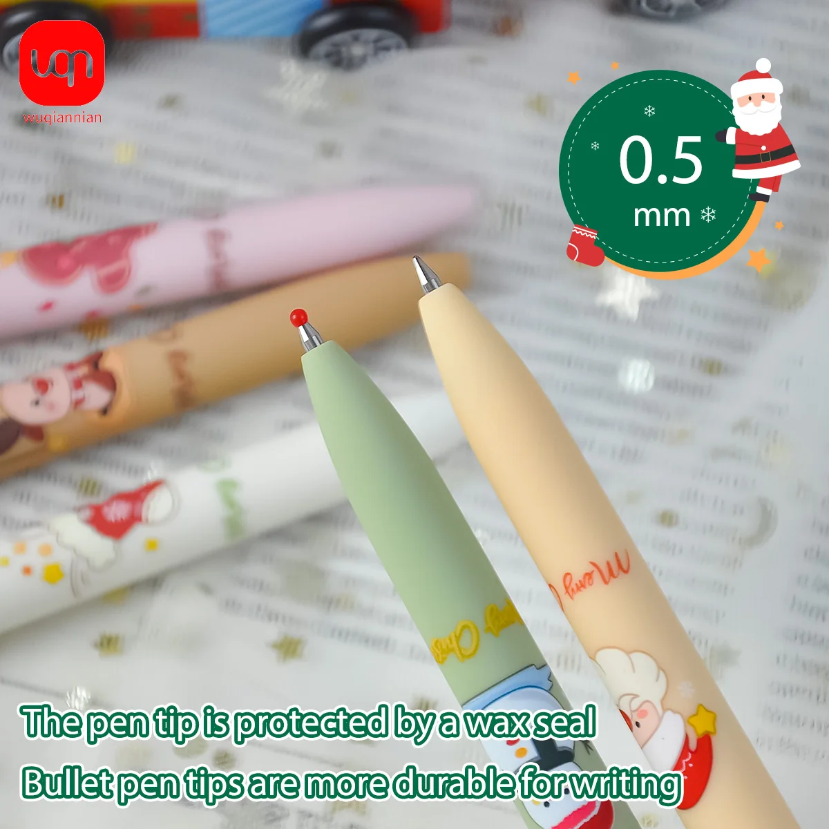 WQN 4/8/12 Stück Premium-Carbon-Schwarz-Stifte, 0,5 mm, Büro-Signaturstifte mit hoher Kapazität, glattes Schreiben, kein Tintenleck / Halloween