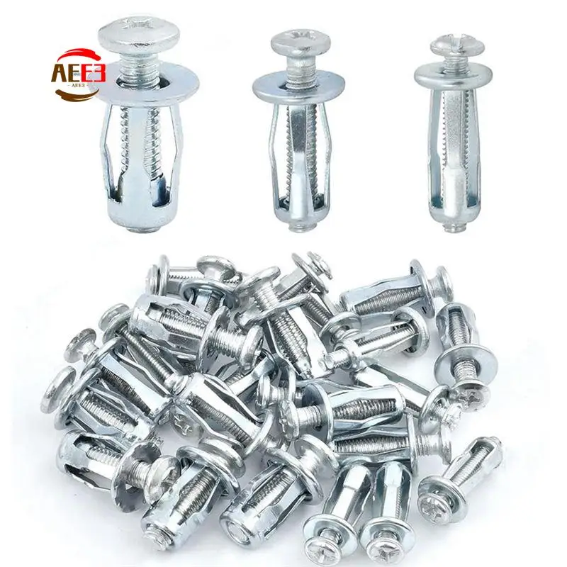 AEE3-90 PCS Expansion Screw Petal Nut M4-20,M5-25,M6-25 Petal Shape Metal Nut, Silver