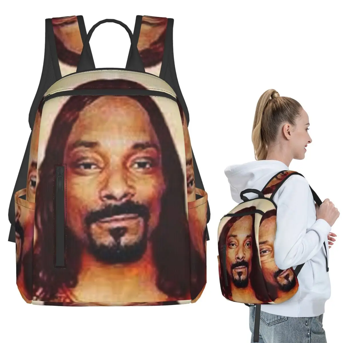 Snoop Dogg Goes Jesus Backpack Student BookBag Kids School Bag Computer Shoulder Bags Men Women