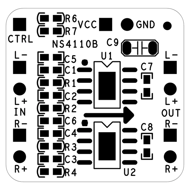 Differential Amplifier Board 2X18W Digital Class D/AB NS4110B Voltage 6-14V Audio Power Amplifier