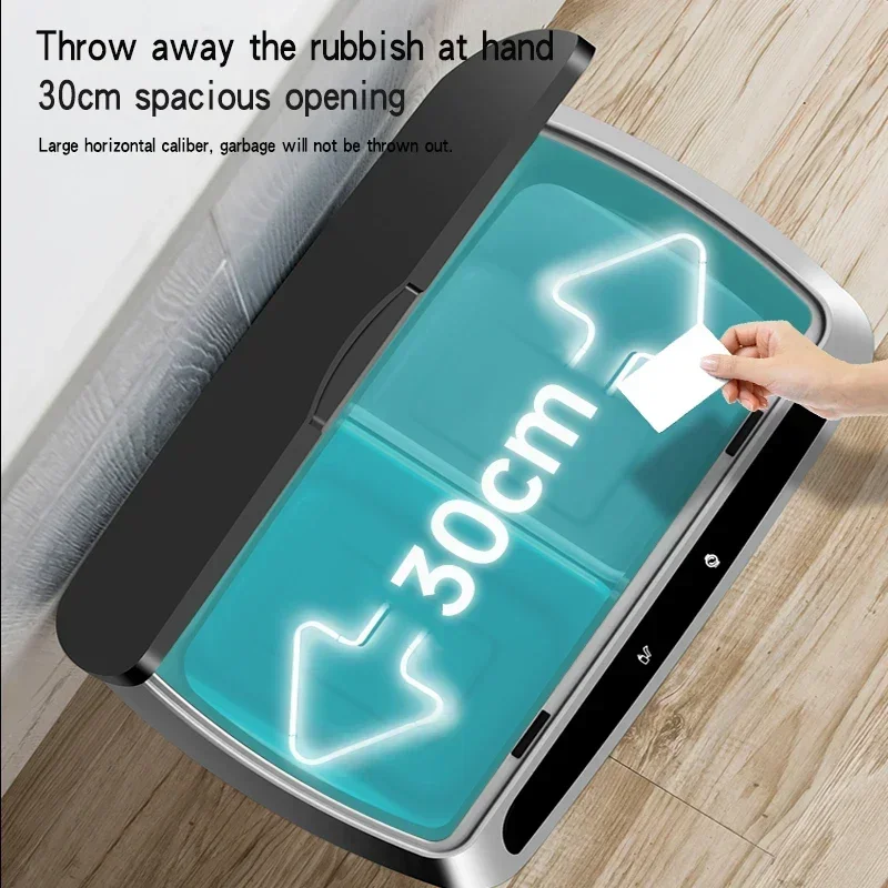 Contenedores de basura de 18L, clasificación inteligente por inducción, cubo de basura para cocina, gran capacidad, separación en seco y húmedo, sala de estar para el hogar
