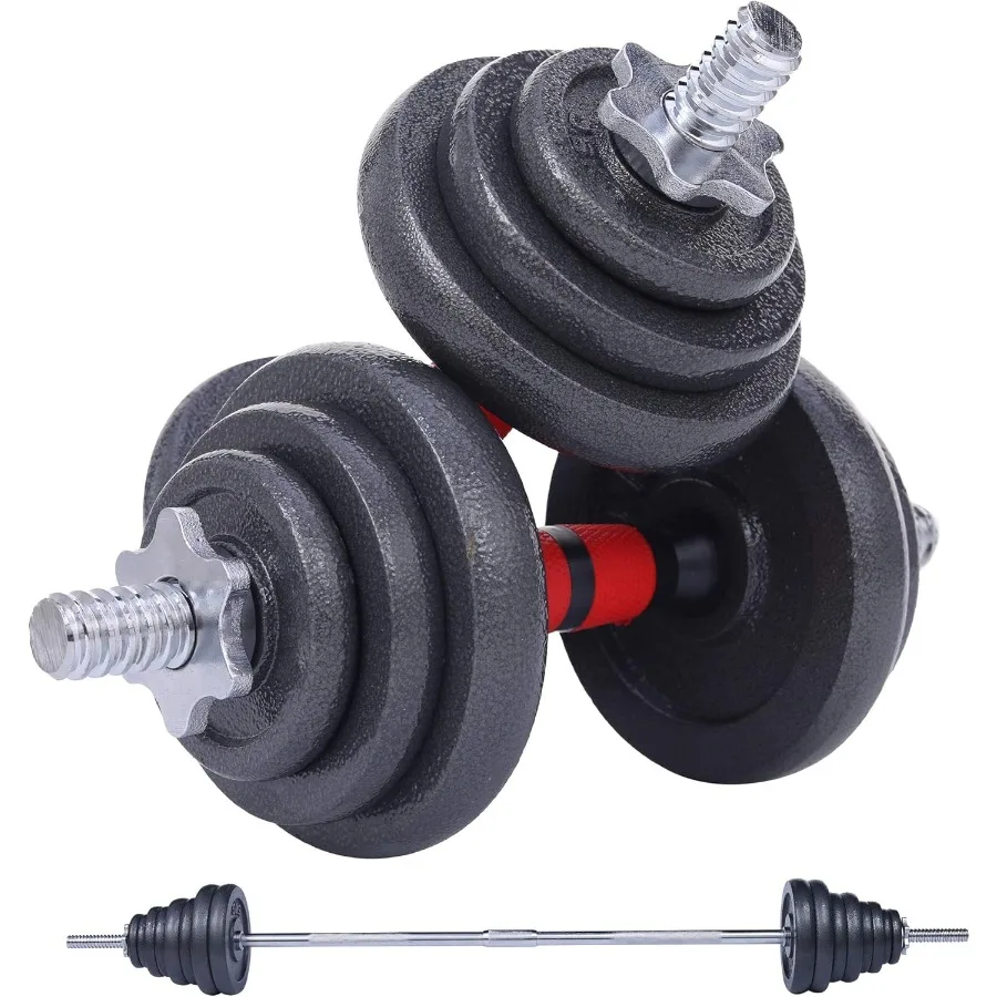 

Adjustable Dumbbells, Barbell Weight Set, Dumbbell Set, Weights Adjustable 110 Lbs (54LB Pair) Home Gym 2 in 1, Anti-Slip Handle
