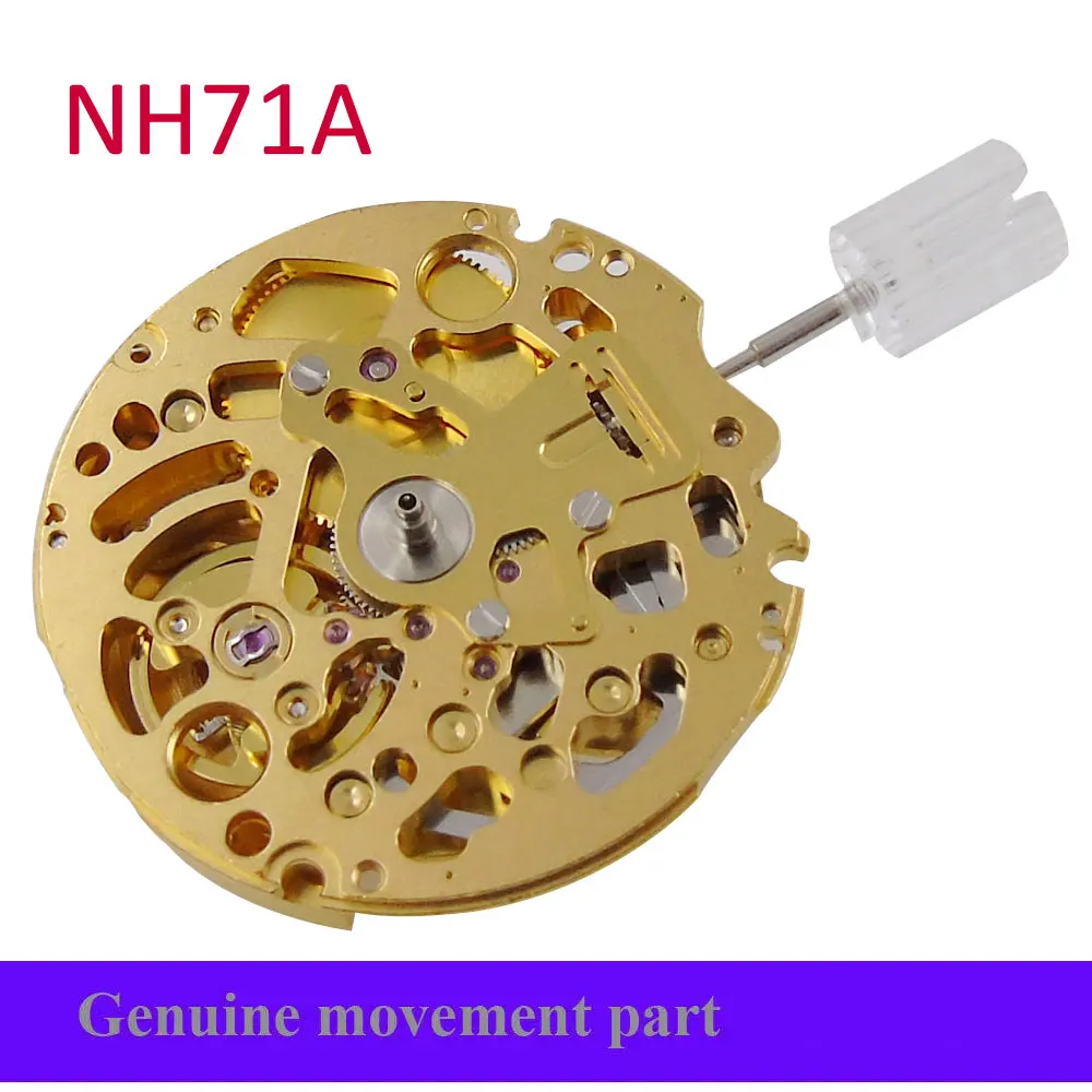 

High Accuracy Gold NH71 NH71A Japan 24 Jewels Automatic Mechanical Movement NH71 Self-winding Skeleton Modification Parts