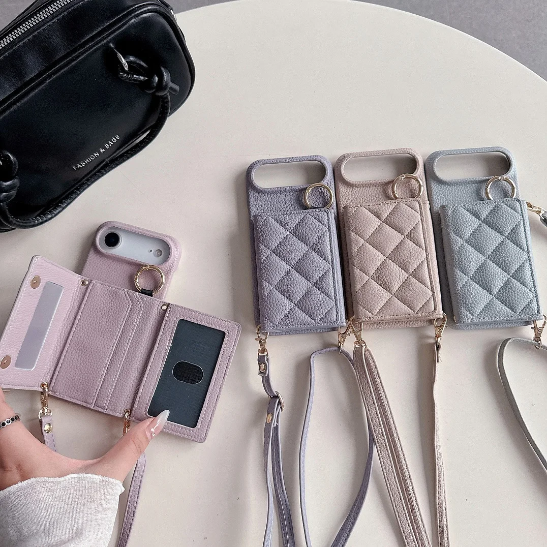 

Роскошный кожаный чехол-кошелек с 3D-держателем для карт через плечо для Google Pixel 9A 10 Pro XL 8A 8Pro 7A 7Pro 6Pro, зеркальный чехол для макияжа, кольцо