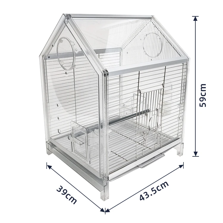 

Relaxlines Foldable Iron Net Bird House Bird Breeding Cage with Rolling Stand and Food Box Detachable Parrot Cage