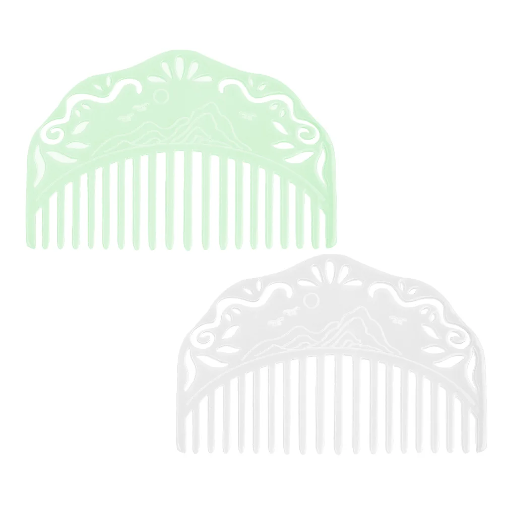 

2Pcs Chinese Style Hair Side Comb Elegant Resin Material for Women Daily Wear Hairstyling Decoration Long- Use