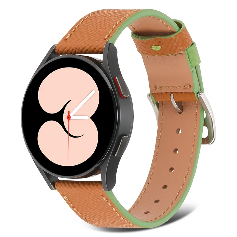 20mm 22mm Genuine Leather band for Samsung Galaxy watch 4/classic/Active 2 46mm/42mm/40mm/44mm bracelet Amazfit GTS 2/2e/3 strap