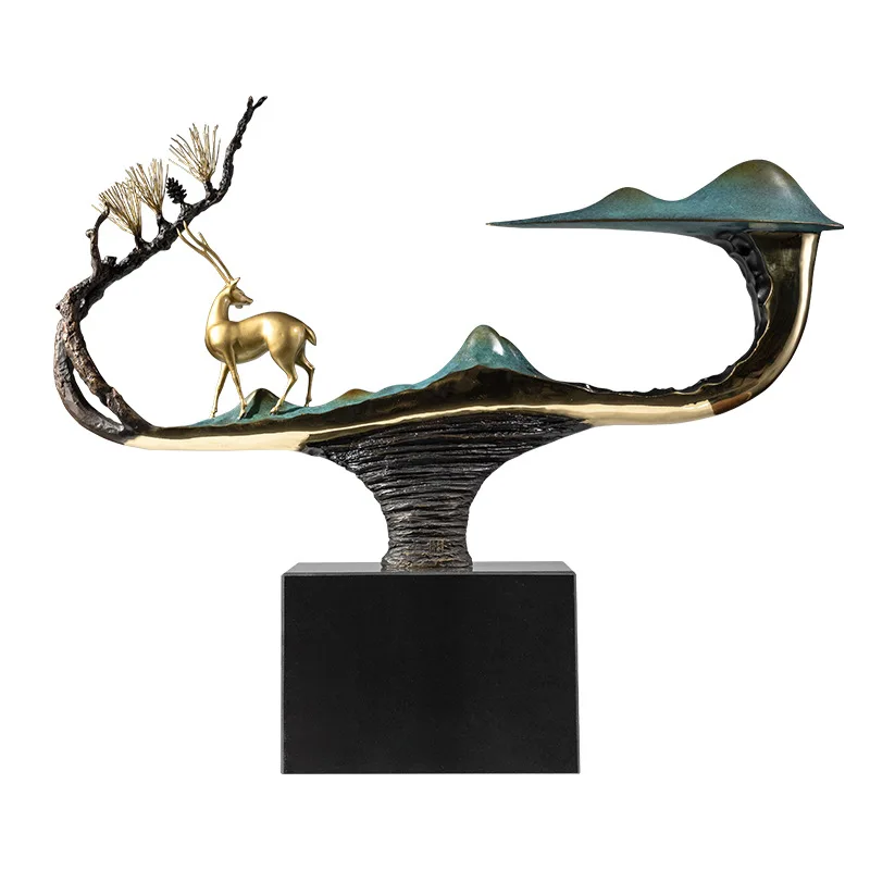 ذروة السنوات البرونزية والذهبية، زخرفة الغزلان النحاسية تأثيث المنزل، غرفة المعيشة مدخل مكتب الديكور افتتاح الشركة #1