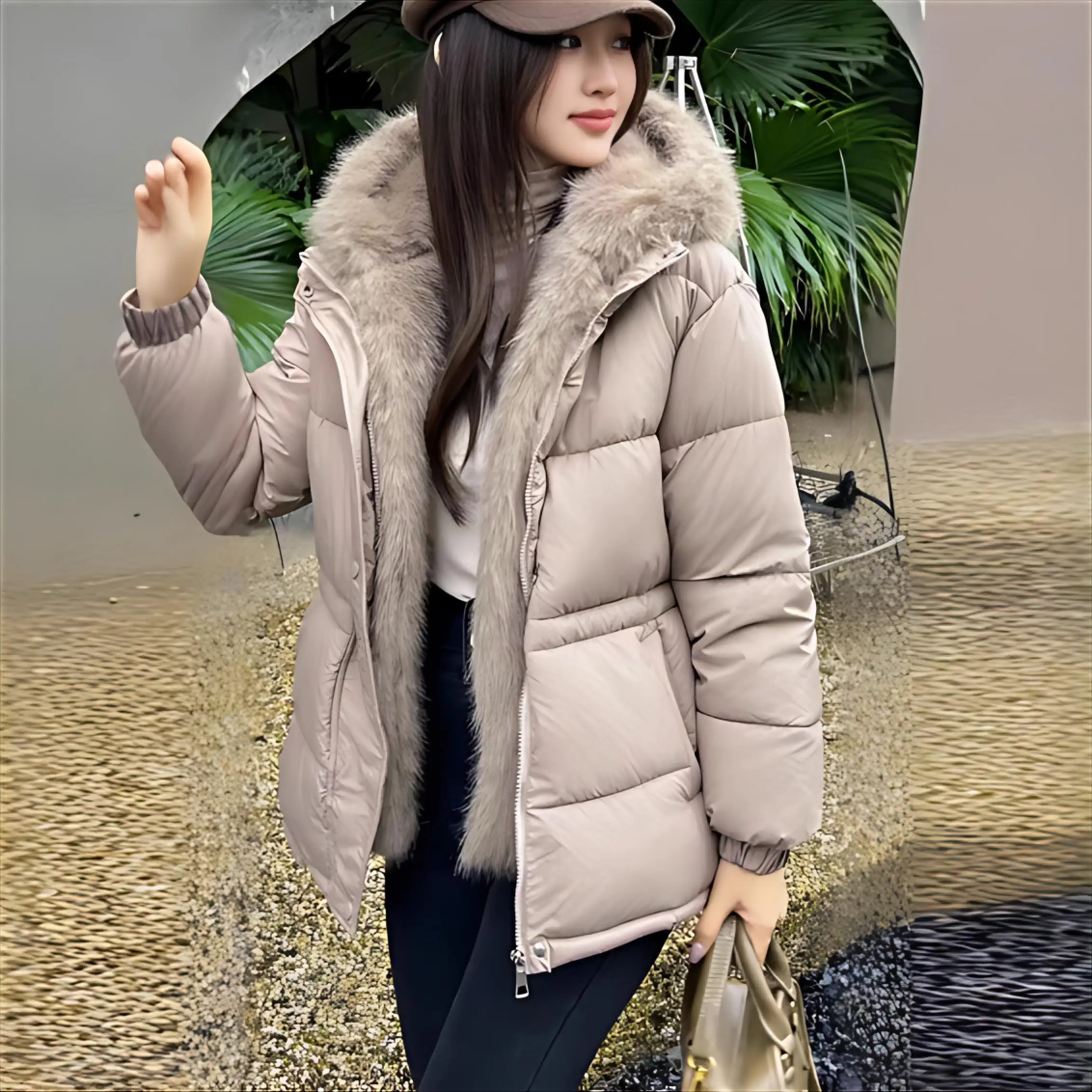 

Parkas Verde Womens Fall Tied Insulated Hooded Exquisite Lattice Chic Bow Asymmetric Snowproof Cute Original Medium-Long Popular