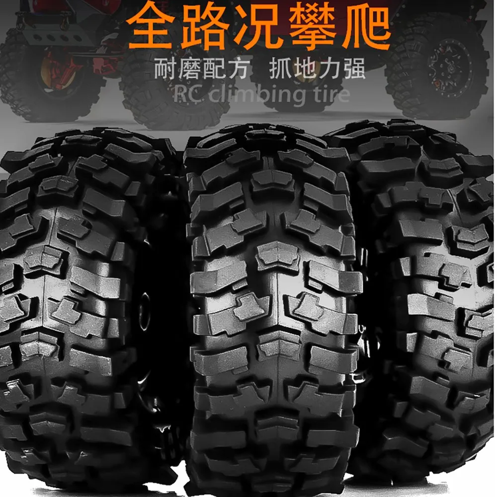 4pcs 1.9 Inch Rubber Tyre 118*45mm For 1/10 Rc Crawler Car Trax Trx4 Axial Scx10 Wraith Scx10 Yikong Rgt Wrangler 1.9 Wheel