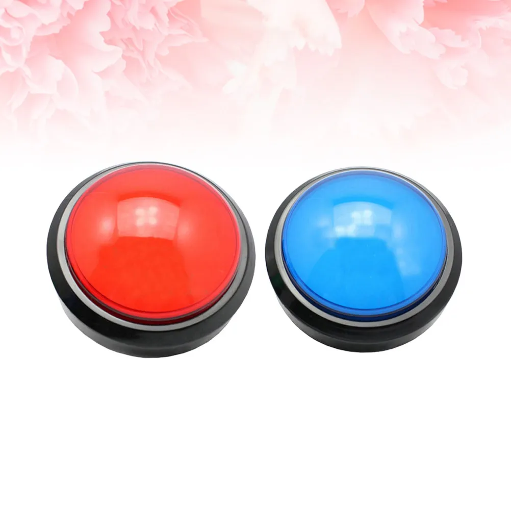 

2pcs Game Answer Buzzer Electronic Responder With Light Sound Alarm Big Buttons For Quiz Competition Red Blue