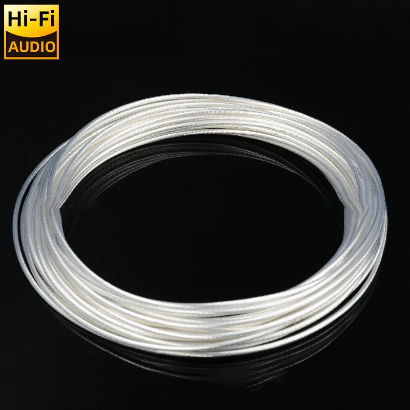 ■ 5m High Purity Silver Plated 6N OCC Wire Copper Cable For Hifi Audio DIY Amplifier Headphone Speaker cable OD2mm 1.5mm²