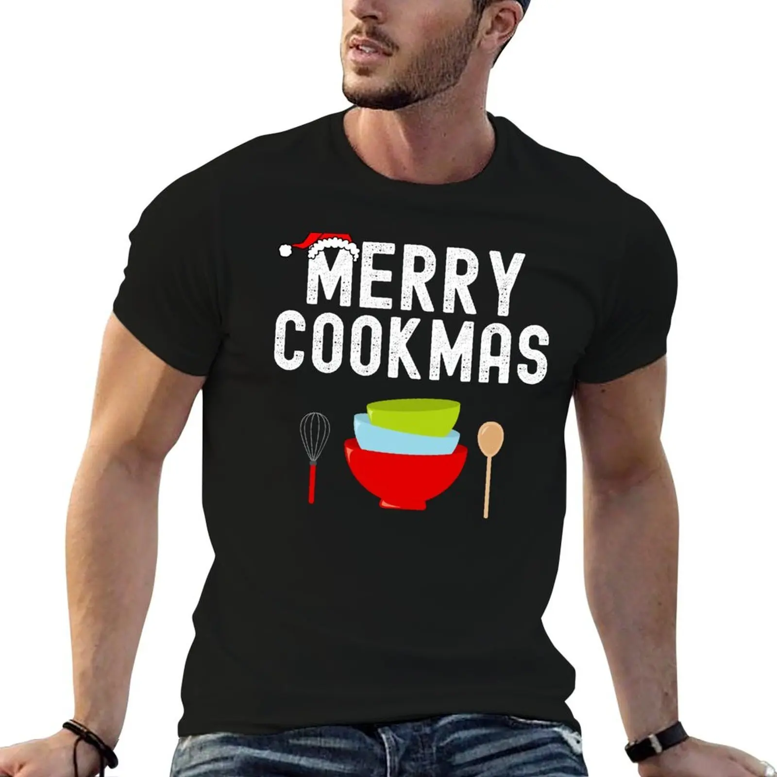 

Merry Cookmas, Merry Christmas Chef T-Shirt essential t shirt cotton t shirt pack t shirts for man slim fit T-Shirt