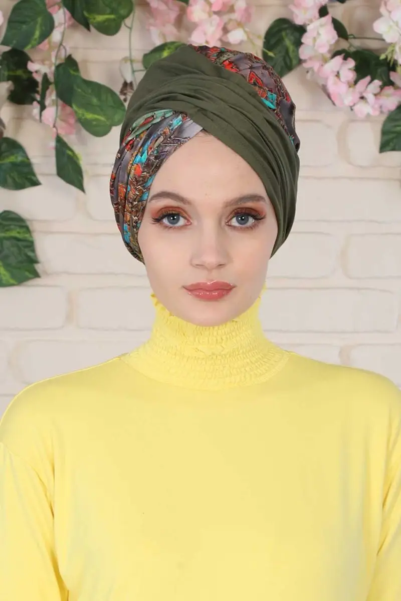 Hijab osso cor sólida e padrão de carnaval