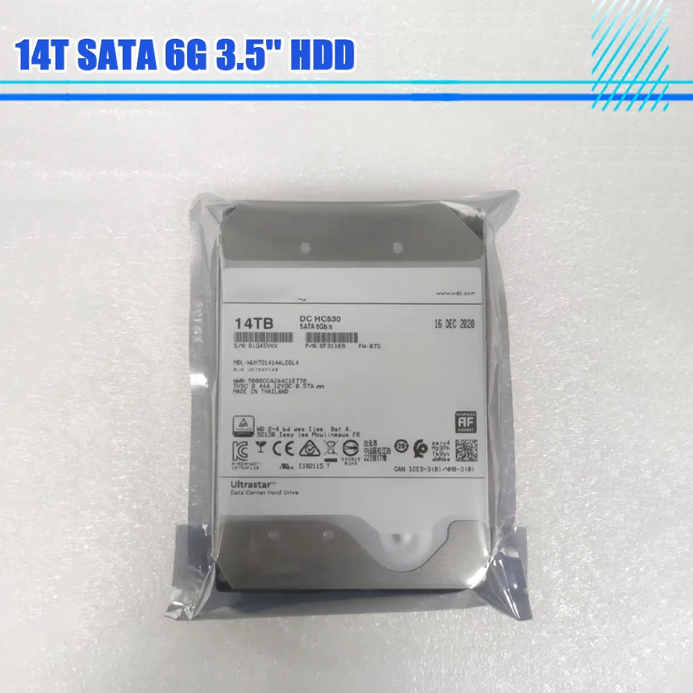 Helium WUH721414ALE6L4 DC HC530 14T SATA 6G 3.5'' HDD Hard Disk For WD