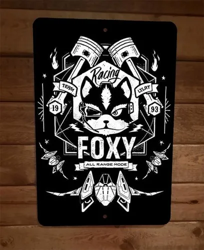 Placa de Metal Decorativa Foxy Racing All Range Mode Star Fox Video Game