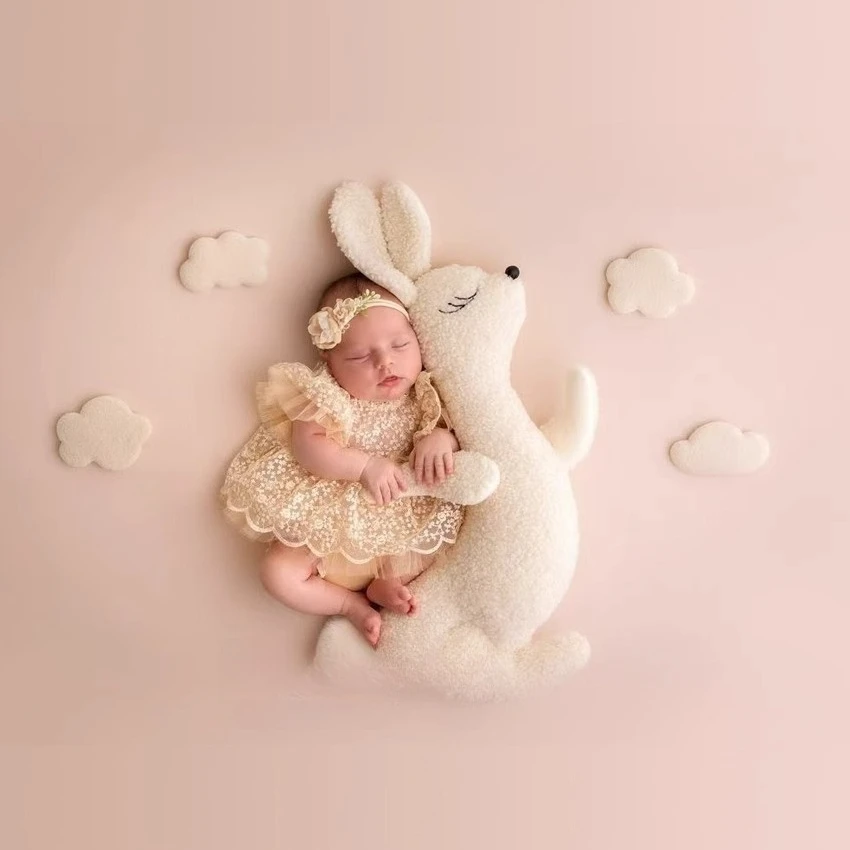 Newborn Photography Props Cute Posing Bunny Doll Rabbit Poser for Baby Studio Photoshoot Accessories for Photo Shooting Decor