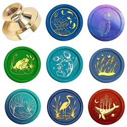 1pc Animals and Plants Collection Wax Seal Stamp, Frog, Hedgehog Wax Sealing Stamp Brass Head (No Handle) For Invitations
