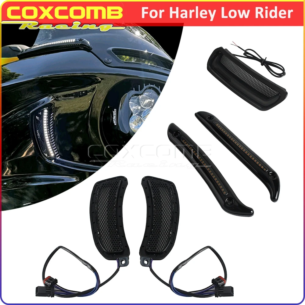 

Для Low Rider ST FXLRST FXRST светодиодный указатель поворота мотоцикла Tracer фара вентиляционный индикатор накладки на лобовое стекло лампа DRL