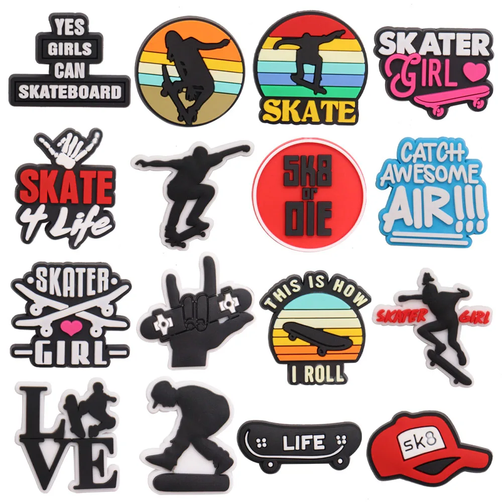 

Wholesale 50Pcs PVC Skate Life Catch Awesome Air Shoes Accessories Kids Slippers Buckle Fit Bracelet Charms