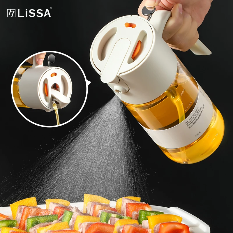 New Upgraded Glass Oil Spray Bottle Spray Pour One Atomized Kitchen Household Leakproof Oil Can Spray Bottle