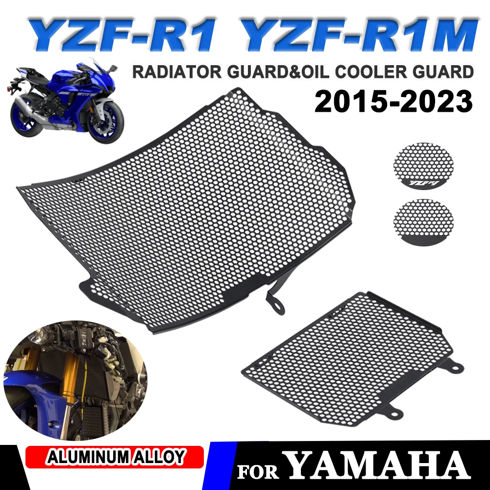 

For YZFR1M YZFR1 YZF-R1 YZF-R1M YZF R1 M 2015-2022 2023 Motorcycle Radiator Grille Guard Cover Oil Cooler Guard Protector