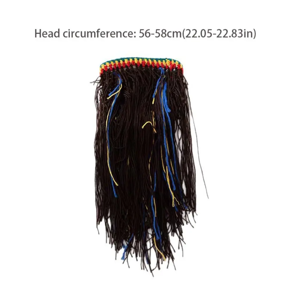 Brincalhão quente longo dreadlocks chapéu de malha cabelo sintético grosso dreadlocks peruca reggae elástico pulôver boné acessórios para o cabelo