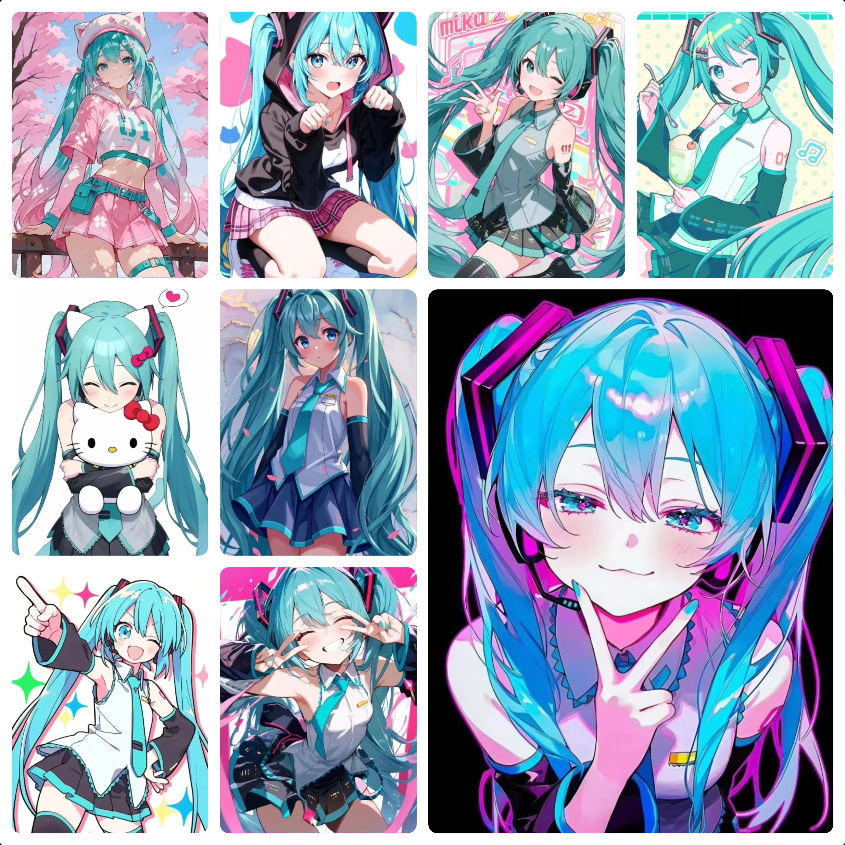500/1000/1200/2000PCS Hatsune Miku Jigsaw Puzzle Frameless Sweet Anime Character Home Entertainment Puzzle Present