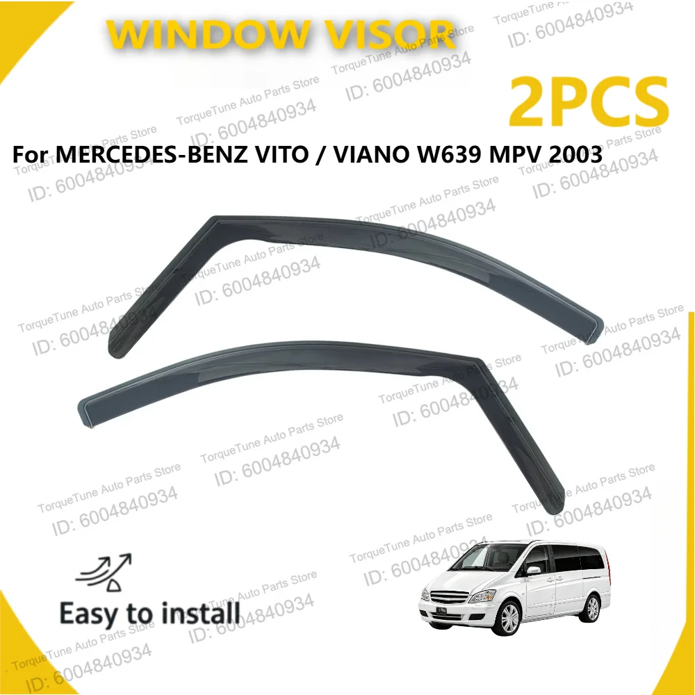 Durable In-Channel Style Wind Deflector, Rain Guard, and Window Visor for Mercedes-Benz Vito / Viano W639 MPV 2003