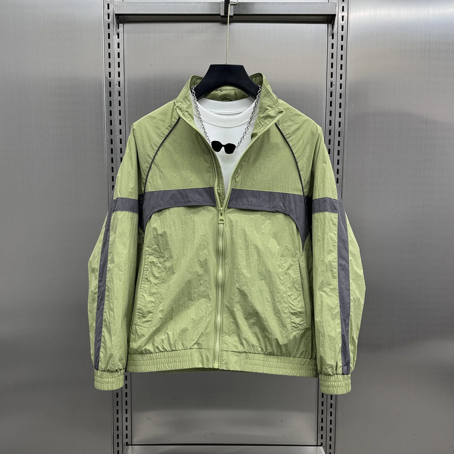 

Весенне-осеннее новое мужское пальто Haome с воротником-стойкой, молодежное модное повседневное пальто одинакового цвета, повседневная одежда из полиэстера