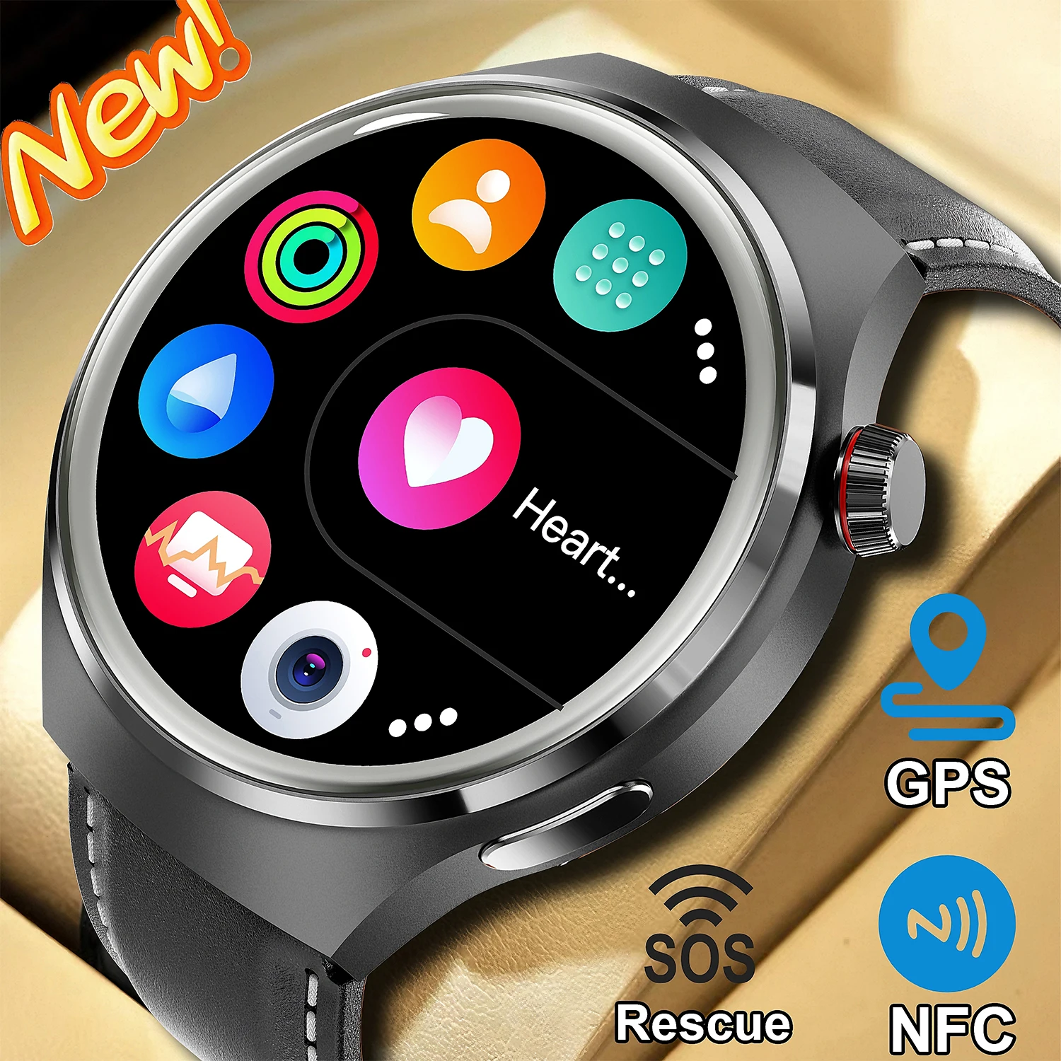 

New For Huawei GT4 PRO Smart Watch Men Watch 4 Pro AMOLED Bluetooth Call GPS NFC Heart Rate IP68 Waterproof Man SmartWatch 2025