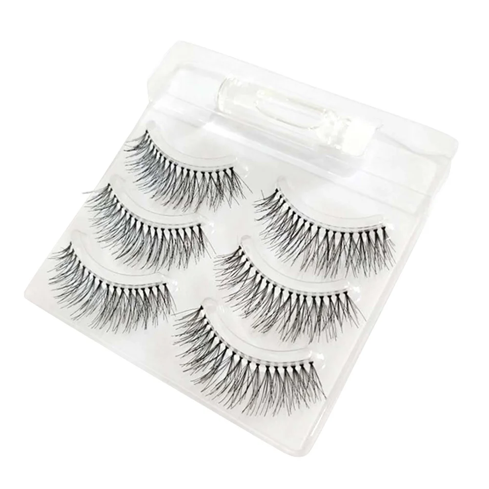 3 pares de cílios postiços nude cruz maquiagem natural longos e grossos cílios postiços fáceis de usar densos para festa diária cílios postiços