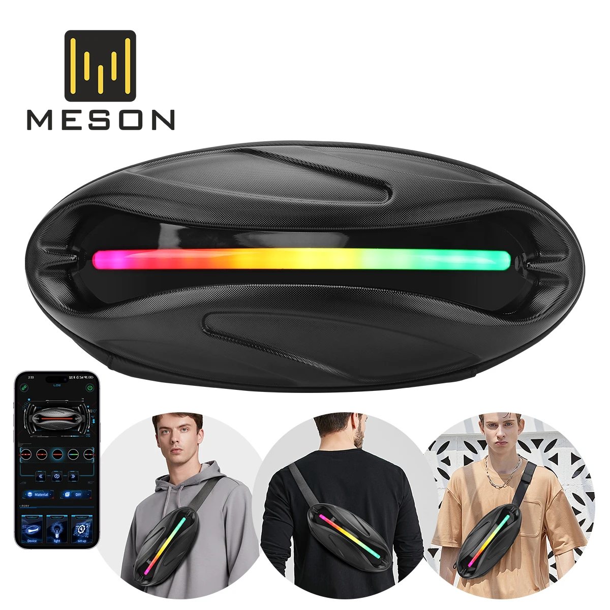 

Сумка с управлением через приложение и светодиодным динамическим экраном, водонепроницаемая дорожная велосипедная сумка для верховой езды, уличная сумка для мужчин, женщин, детей