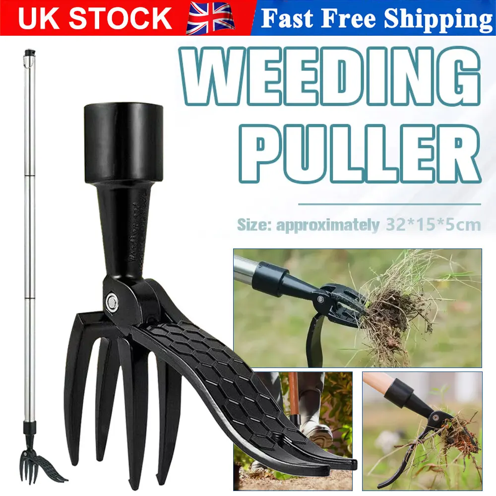 Stand Up Weeder Puller Weed Claw Grass Root Remover Killer Manual Garden Tool UK