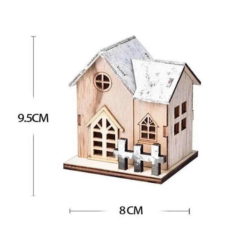 LED Light Mini Wood House Model Luminous for Christmas Christmas Houses DIY Festive Wooden House Ornaments Kids New Year Gifts