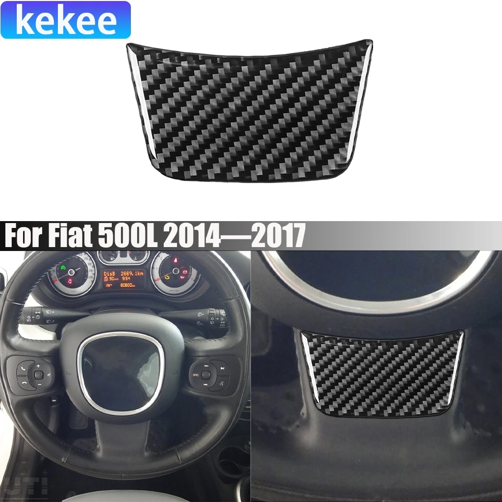 

Carbon Fiber Car Accessories Driver Wheel Chin Decorative Modified Interior Trim Soft Cover Sticker For Fiat 500L 2014-2017