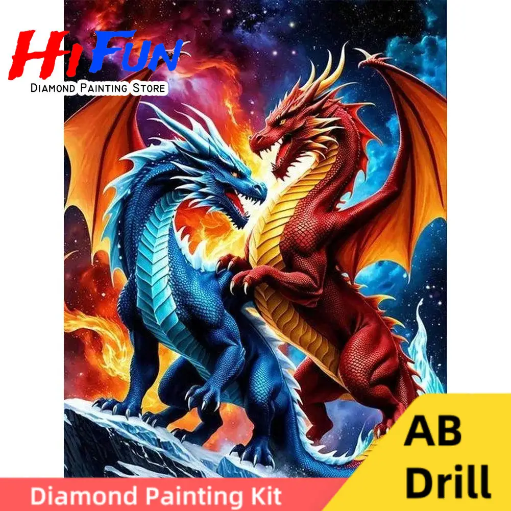 

Dragon Couple 5D DIY Diamond Painting Embroidery Mosaic AB Drills Cross Stitch Wedding Anniversary Gift for Boyfriend Decor