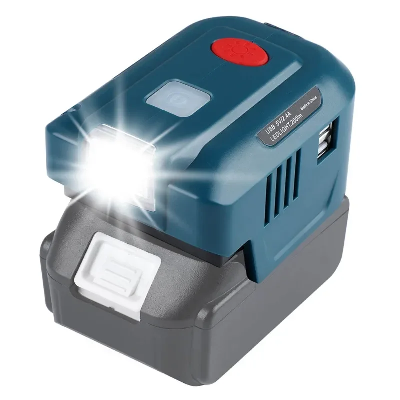 EU/US Plug For Makita 18V Lithium Battery Inverter Generator Portable Power Source USB Adapter with LED Light for Makita BL1850