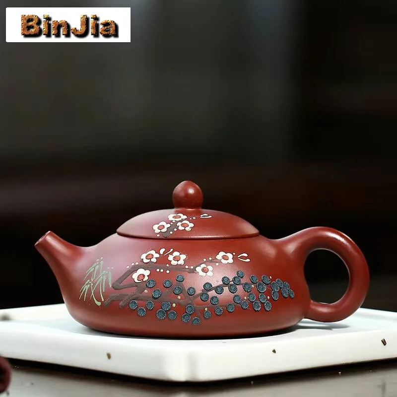 

170 мл Исинский фиолетовый глиняный чайник ручной работы с каменным совок, горшок с необработанной рудой, грязевой чайник Дахунпао с фильтром, чайный сервиз Zisha для принадлежностей