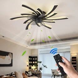 LED Modest Ceiling Pendant Lamps with Remot Control Living Dining Table Room Bedrooms Home Decor Hanging Fan Lighting Fixtures
