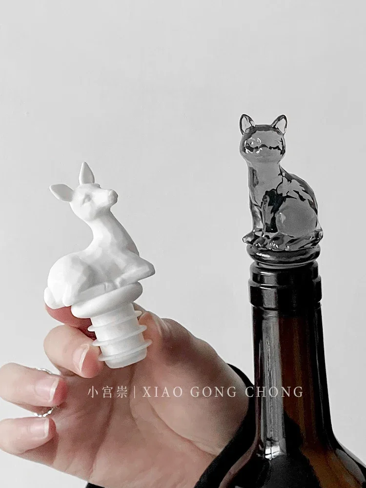 

Creative Cute Animal Wine Stopper Red Wine Champagne Freshness Preserving Stopper Bubble Wine Bottle Stopper Crystal Silicone Se