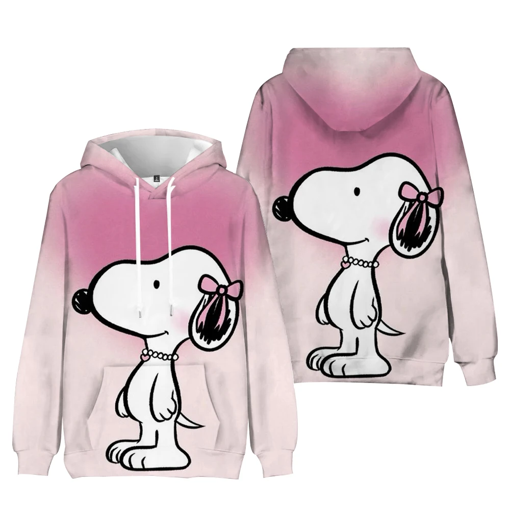 2024 Spring and Autumn New 3D Printing Snoopy Men\'s Hoodie Women\'s Street Leisure Sports Pullover