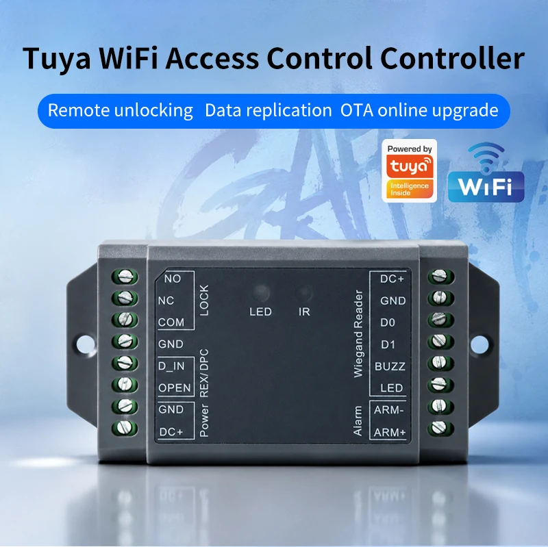 WiFi Door Access Controller Tuya or SmartLife APP Unified Management Wiegand Reader Support NO/NC/COM Port for Door Lock System